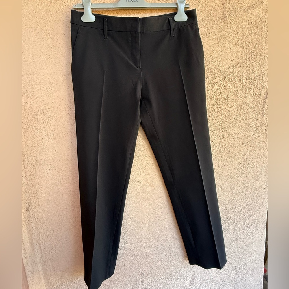 PRADA very sharp Low waist black Poly Elastane ankle length trousers size 44